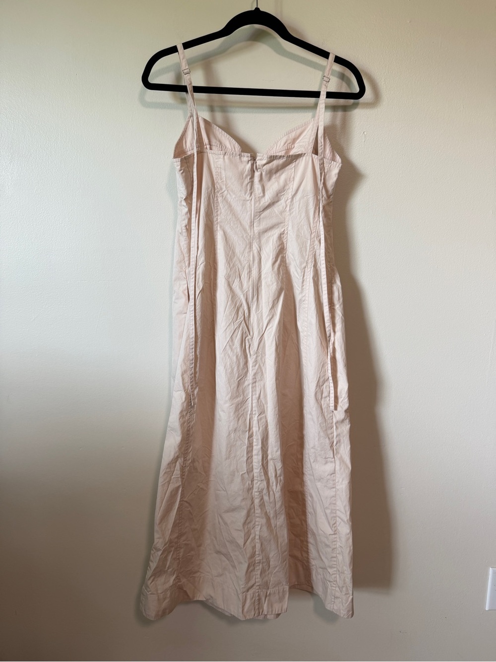 CO Bustier Cut 100% cotton midi dress- Whisper Pink classic dress size Small - Picture 8 of 11